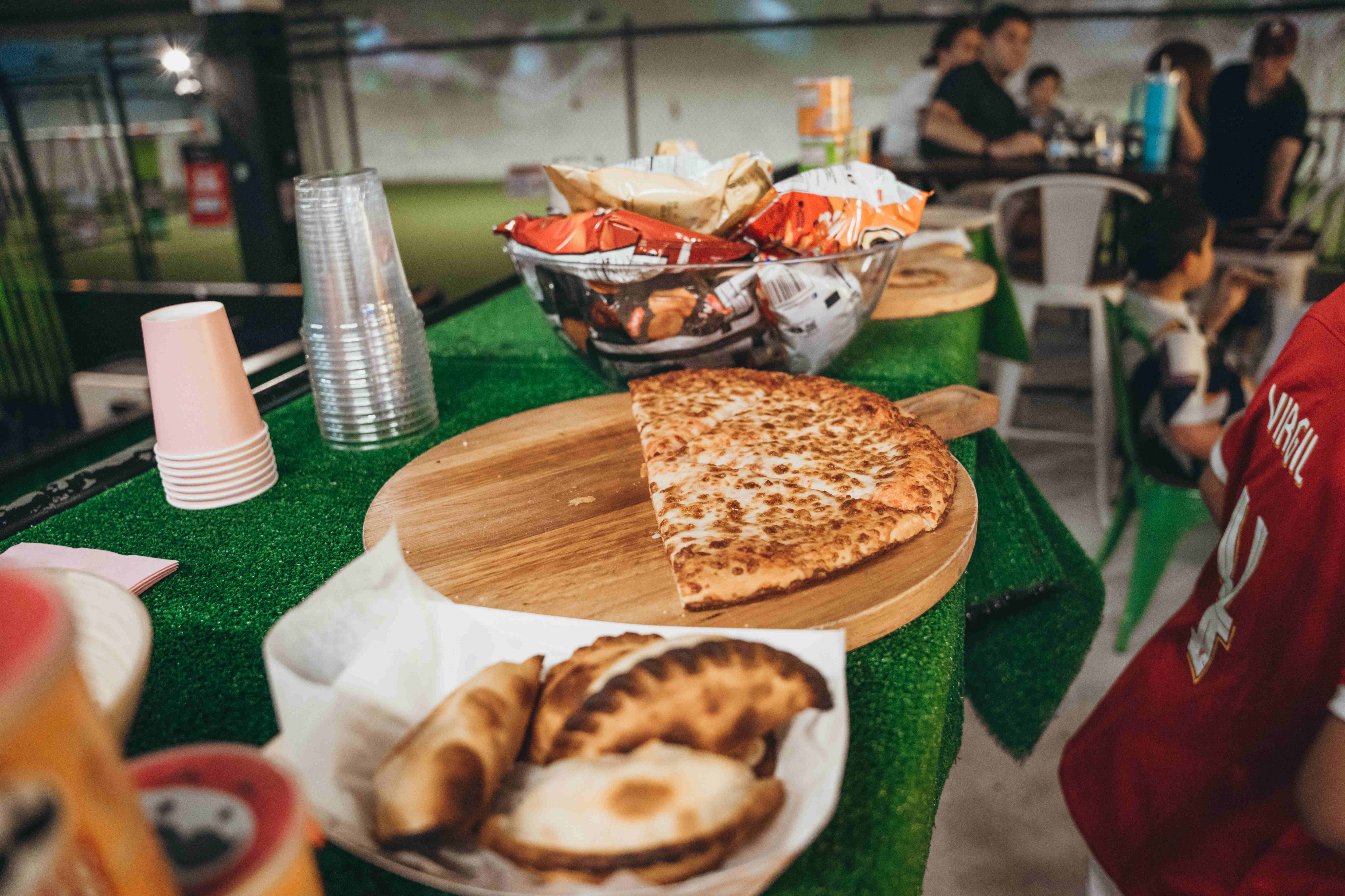Birthday party catering with pizza and snacks